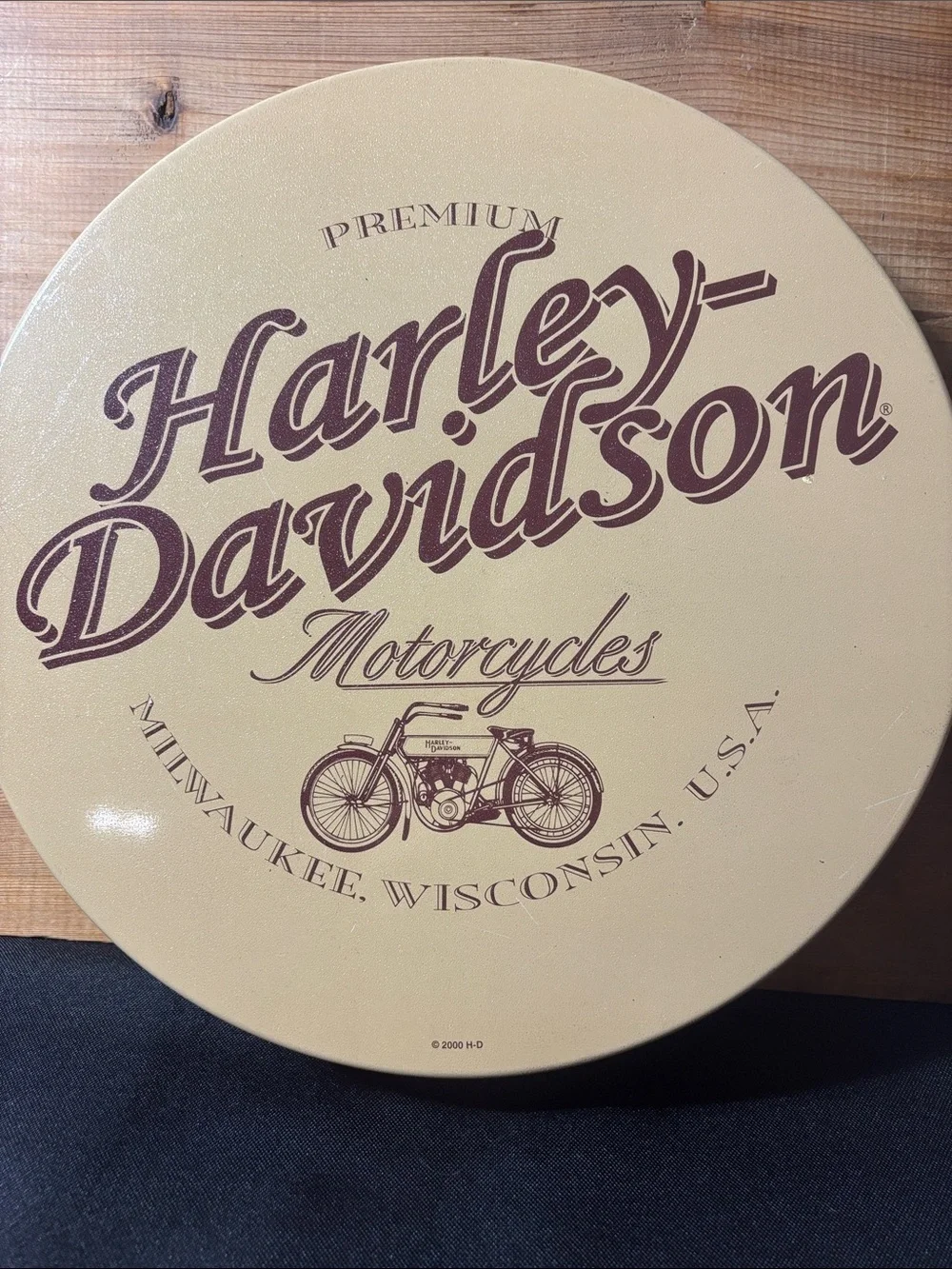 Harley-Davidson Premium Motorcycles Round Metal Bar Tray - Milwaukee Wisconsin